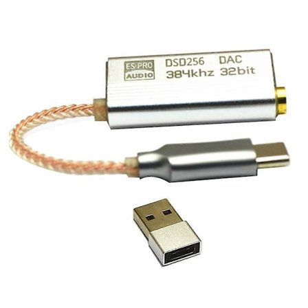 DAC ES9318 USB Typ C Hörlursadapter HiFi Dekodnings AMP Adapter Ljudkort för Android Typ C till