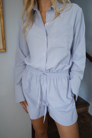 Moa Mattsson x NA-KD Combinaison courte à manches longues - Tenues d'été - Bleu,Stripe - EU 32