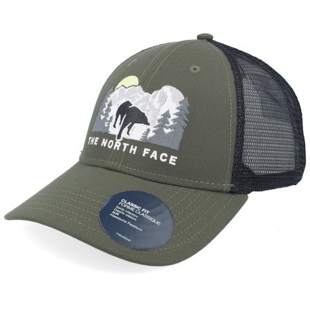 The North Face - Embroidered Mudder Taupe Green/Black Trucker Trucker Green Cap - @ Hatstore