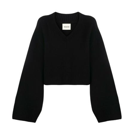 Khaite V-neck Strik Sort, Dame Striktrøjer