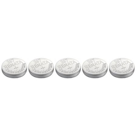 Parti med 5 silveroxidknappsbatterier 397 / SR726SW 0% kvicksilver