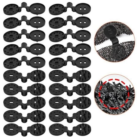 20 stk. fastgørelsesclips til privatlivsskærme til hegn, skyggenet, vindtæt stof