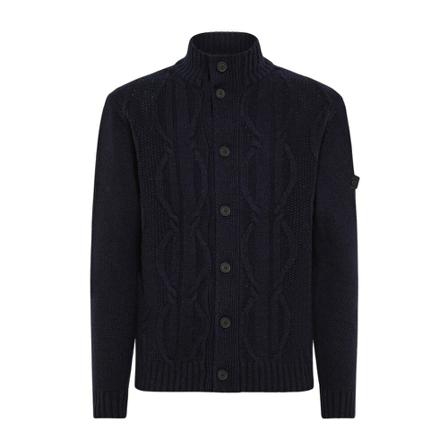 Peuterey, Woollen knitted `s Arran`s cardigan Blauw, Heren, Maat:XS