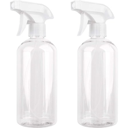 500ML Tom Sprayflaska, 2-pack Tom Sprayflaska i Plast med Pump, Transparent