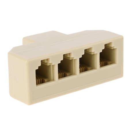 1 st RJ11 Splitter 4-vägs Adapter 1 Hane till 4 Hona RJ-11 6P4C Telefonjack Splitter