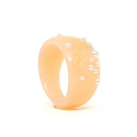 Chanel Vintage, pre-owned Resin Ring Roze, Dames, Maat:ONE Size