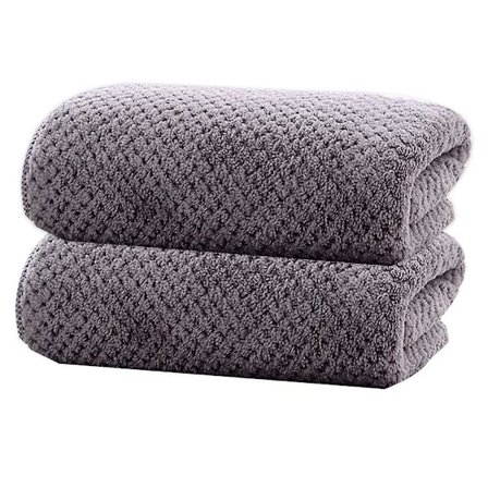 Handdukar, 70*140cm Extra stora badlakan, supermjuka och mycket absorberande duschhanddukar (grå, 2 stycken)