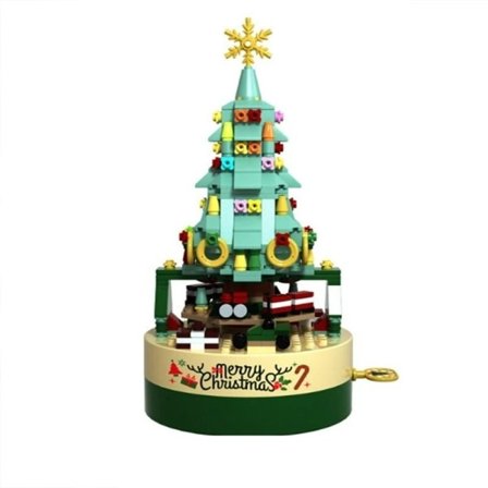 Jul tre blokker musikk boks fargerik jule tre roterende