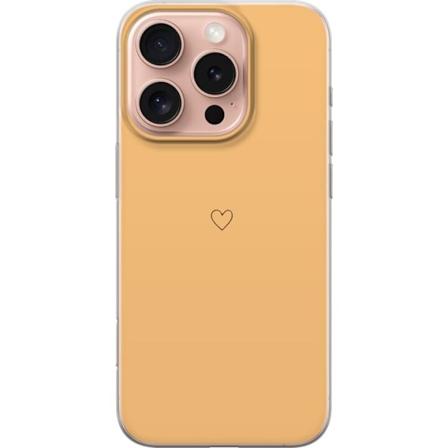Apple iPhone 16 Pro Gjennomsiktig deksel Hjerte Orange
