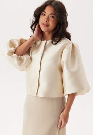 Bubbleroom Occasion-Puff Sleeve Satin Jacket-XL