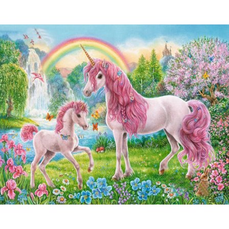 30 x 40 cm, Unicorn Diamond Painting Diamond Broderi Målning