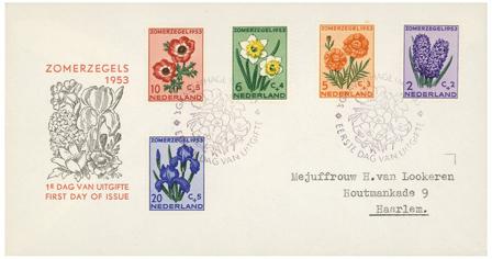 Holland 1953 - NVPH E13 - FDC - Med adresse