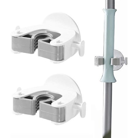 Seinään kiinnitettävä luudan ja mopin pidike, itseliimautuva mopin pidike luudanpidike, ei porausta, superluistamaton kotiin, keittiöön, puutarhaan, 