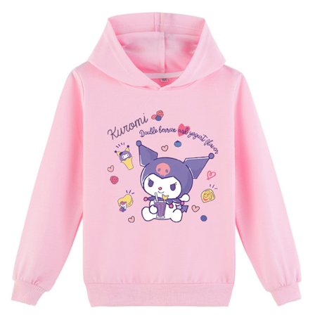Børne Kuromi Trykt Casual Langærmet Hoodie Trøje Topper Gave Pink