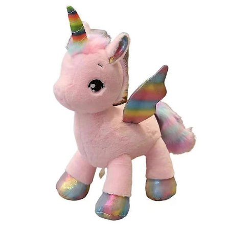 Yksisarvinen Fantasia Sateenkaari Korkealaatuinen Pehmolelu - Pinkki 40cm