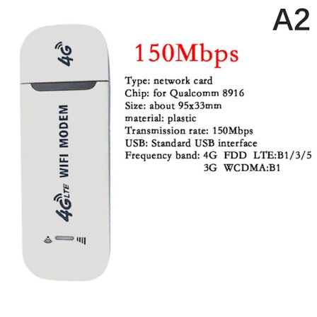 4G LTE Trådløs USB Dongle Mobilt Bredbånd 150 Mbps Modem Stick