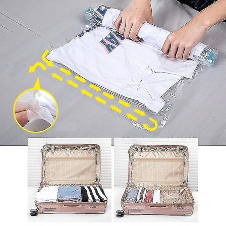 10 stk håndpresset vakuum oppbevaringspose reisepose kompresjonspose