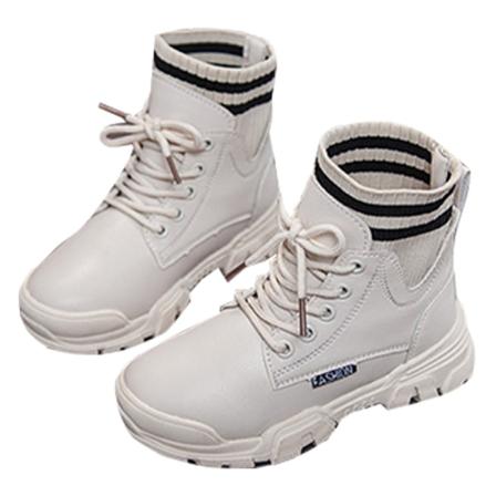 Flickor Pojkar Lace Up Warma Booties Rund Tå Plyschfodrad Ankelstövel