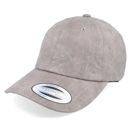 Yupoong - Grijs unconstructed Cap - Darktaupe Low Profile Coated Dad Cap @ Hatstore
