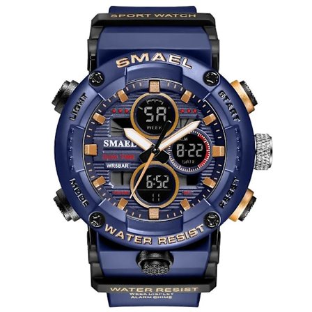 Smael Sportsur Herre Vandtæt LED Digitalur Stopur Stort Urskive Ur Til Mænd 8038 Relogio Masculino Herreure Quartz