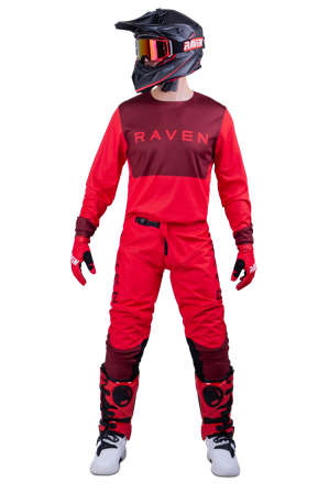 Completo Cross Raven RV-Two Rosso