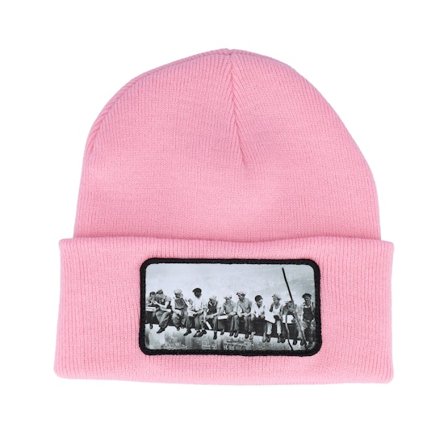 Public Domain - Rose cuff Bonnet - Lunch Atop A Skyscraper Beanie Classic Pink Cuff @ Hatstore