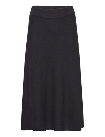 Superfine Lambswool Skirt Skirts Knitted Skirts Svart GANT*Betinget Tilbud