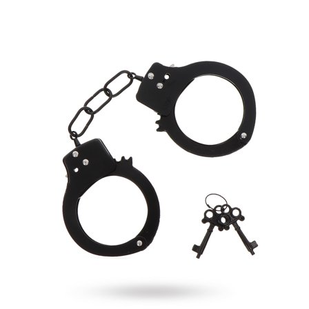 METAL HANDCUFFS - BLACK - Toy Joy