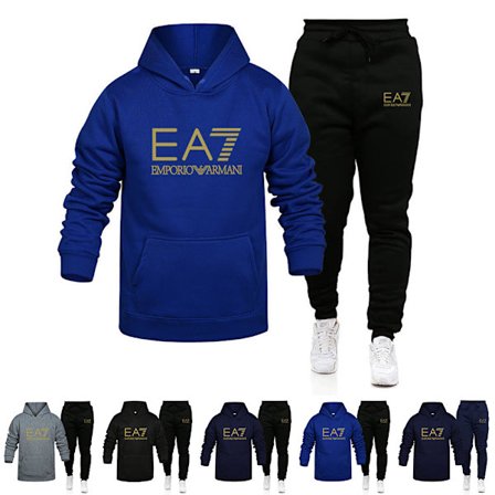 Män Sport Huvtröja Tracksuit Set Långärmad Hoodie Sweatshirt Jacka + Joggingbyxor Sweatpants Outfit Fickor C Bxz C.z