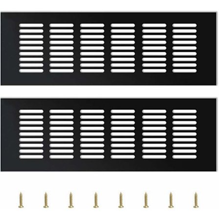 2 st yttre ventilationsgaller, aluminium ventilationsgaller, yttre ventilationsgaller, justerbart ventilationsgaller, svart