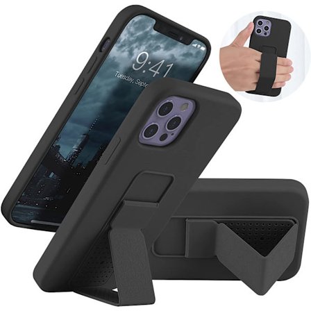 Handrem Metall stativfodral för iphone 14 svart