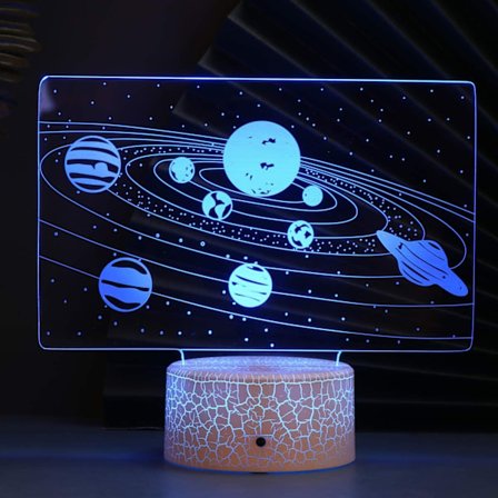 Solcells 3D Illusion Nattljus, 7 Färger Nattljus