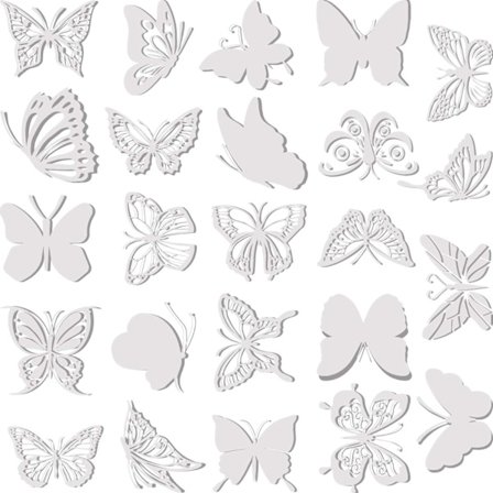 24 Stykker Brede Anti-Kollision Sommerfugl Vindueklistermærker Vindue