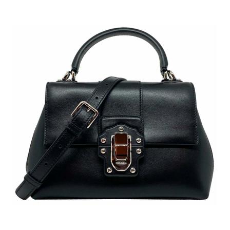 Dolce & Gabbana, Lucia Leather Bag Zwart, Dames, Maat:ONE Size,voering