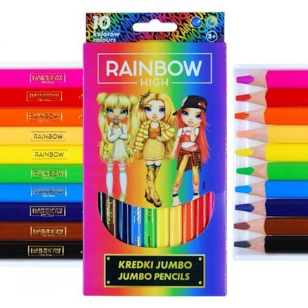 Färgpennor - Astra Crayons Jumbo fetkritor 10 färger Rainbow High