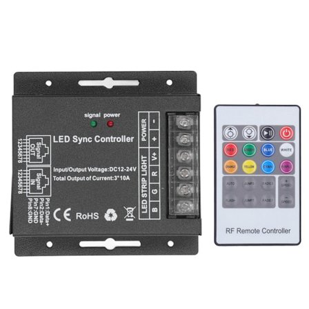 RGB Dæmpningscontroller med 24-tasters fjernbetjening til LED Strip Lys DC 12V 24V