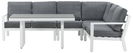 Venture Home Barcelona 1029-400 Loungeset soffa, bord, grått/vitt, Utemöbler