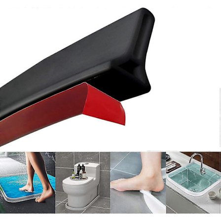 Dusjterskel Vannbarriere Dusjbarriere, Dusjdørbarriere Vannstopper Silikon Våtrom Baderom 100cm