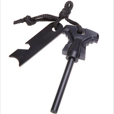 Tulikivi Flint Magnesium Fire Starter -sytytinsetti puukahvalla, perinteinen piikiven selviytymisretkeily 2 kpl