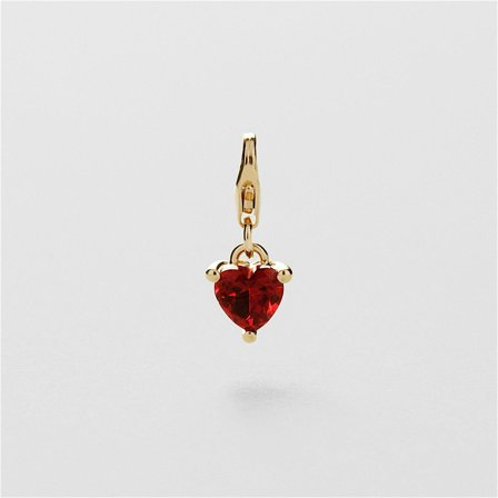 Red Heart Charm - 24K GULDPLÄTERAT STERLING SILVER