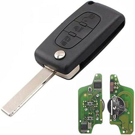 Fjärrkontroll med 3 knappar och CE0523-nyckel för programmering till Citroën C1 C2 C3 C4 C5 C6 C8 Xsara Picasso Peugeot 207 208 307 308 407 807 L