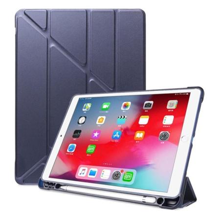 iPad 10.2 (2019) origami nahkakotelo - Tummansininen Blue