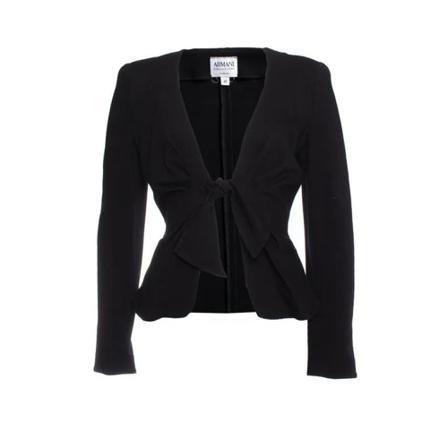 Armani Pre-owned, Pre-owned Viscoseouterwear Zwart, Dames, Maat:S,Polyamide