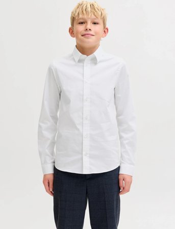 Jack & Jones Jjeaxel Stretch Shirt Ls Noos Jnr - White - 164