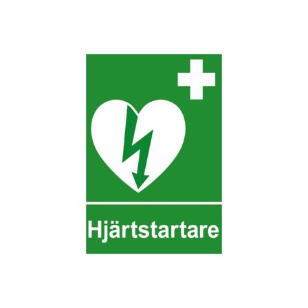 DAHL MEDICAL Dekal Hjärtstartare 9x7cm - Lyreco - Skyddsutrustning - Första Hjälpen - Hjärtstartare tillbehör