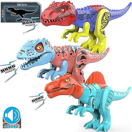 Jurassic Dinosaur Byggeklodser Sæt Stor Størrelse Lyd Dinosaur Legetøj Børne Gave