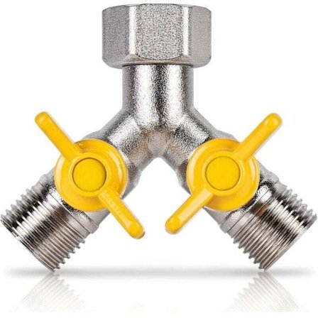 Messing Y-formet vandfordeler splitter 1/2 tomme omskifterventil til vaskemaskine og haveslange 2 rum