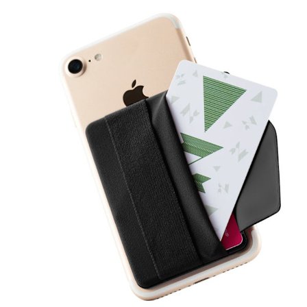 Korthållare och telefonfodral med flik, självhäftande korthållare, telefon