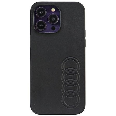 Audi syntetisk lær iPhone 14 Pro Max 6,7" svart/svart hardcase AU-TPUPPCIP14PM-TT/D1-BK