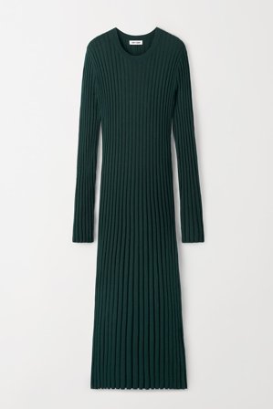 Soft Goat - Ribbed dress - Cashmere dress - S - Pine